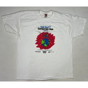 VINTAGE Corporate Run Miami Ft Lauderdale Art 2001 Graphic T-shirt Men XXL